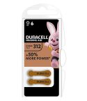Duracell Hearing Aid Battery 312 PR41 - 6 pieces 