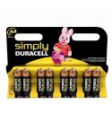 Duracell AA Simply Batteries - Pack Of 8