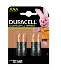 AAA Duracell Rechargeable Battery 750Mah Card of 4