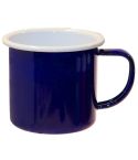 Enamel Mug Blue with White Rim 8cm 