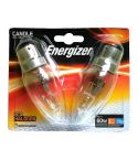 Energizer 48W Eco Halogen Clear Candle B22 / BC Light Bulb - 2 Pack
