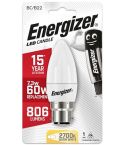 Energizer LED 7.3W (60W)  B22 Candle Lamp Warm White