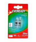 Eveready G4 20W Clear Halogen Capsule Light Bulb - Pack of 2
