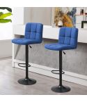 Fabric Covered Bar Stools Blue - 2 pieces