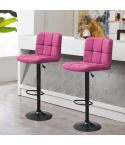 Fabric Covered Bar Stools Pink- 2 pieces