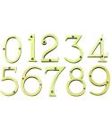 Polished Brass Face Fixing Numerals - 76mm