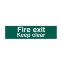 Fire Exit Keep Clear Text Only Sign - 200mmx50mm