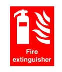 Red PVC Scripted Fire Extinguisher Sign - 200mmx300mm