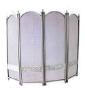 De Vielle Heritage Celtic Collection 4 Fold Fire Screen - Pewter 