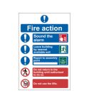Fire Action Procedure Sign Self-Adhesive Semi-Rigid PVC (200mm x 300mm) C