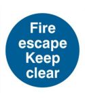 Fire escape Keep clear - Self Adhesive Sign (150mm x 150mm)