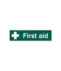 Green PVC First Aid Sign - 200mm x 50mm  