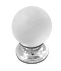 30mm Frosted Glass Ball Knobs (Pack of 2)