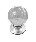 30mm Clear Glass Ball Knobs (Pack of 2)