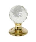 Securit Glass Ball Mortice Knobs Bright Gold Finish - 60mm