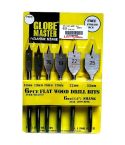 Globe Master 6pce Flat Wood Drill Bits
