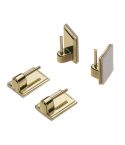 Pack of 4 Self Adhesive Gold Hooks for Net Curtain Poles / Rods