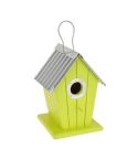 Birdhouse with coloured lacquered wood finish - Green Finish