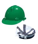 Green Safety Helmet with Chinstrap 