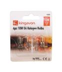 Kingavon 4pc 10W G4 Halogen Capsule Lamp Bulbs 