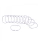 White Plastic Shower Rings - Pack of 12