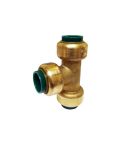 Brass Push In Pipe Fitting Tee - 1/2"