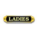 Polished Brass - Ladies - Toilet Sign - 18.5 x 5cm