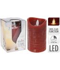 LED Red Christmas Candle - 75 mm  X 125 mm 