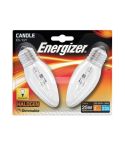 Energizer 20W Halogen Clear Candle E27 Lightbulb - Pack Of 2
