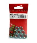 M10 Full/ Hex Nuts - Pack of 10