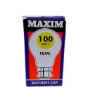 Maxim 100W Rough Service Pearl GLS Bayonet Cap B22/ BC Light Bulb