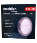 Meridian 9W Round Chrome LED Bathroom Fitting Bulkhead (inc. lamp)