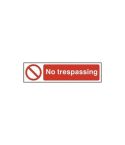 Self-Adhesive Red / White No Trespassing Sign - 200x50mm