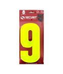 Securit Hi Vis Self Adhesive Wheelie Bin Numbers No 9