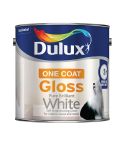 Dulux One Coat Gloss Paint  - Pure Brilliant White 2.5L