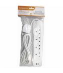 Kingavon 4 Way Extension Lead With 2m Cable & 2 USB Ports