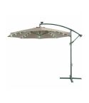 Pagoda Over Hang Parasol with LEDs Beige 2.7m
