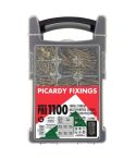 Picardy Multi Purpose Zinc Plated Screw Set 1100 Piece Assorted