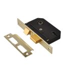 Union Polished Brass 3 Lever Mortice Sash Lock 79mm