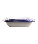 Falcon Enamel Oblong White / Blue Pie Dishes