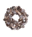 Frosted Pine Cone Wreath - 34cm