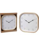 Pine Effect Square Clock - 30cm