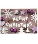 Purple Bauble Decoration Merry Christmas Door Mat - 40 X 60cm