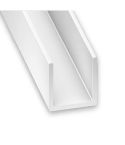 PVC White U Shape Profile  - 14mm X 10mm X 10mm x 1m