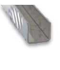 Raw Aluminium Checquer Plate U-Shaped Squared Profile - 25mm x 25mm x 2m