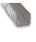 Raw Aluminium Checquer Plate U-Shaped Squared Profile - 25mm x 25mm x 1m