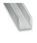 Raw Aluminium U-Shaped Squared Profile - 15mm x 15mm x 2m