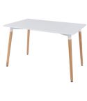 Aspen White Rectangular Table - With Wooden Legs