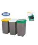 Triple Recycling Bin (77cm x 32cm x 47.5cm)