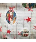 Christmas Star & Santa Oil Cloth / Tablecloth